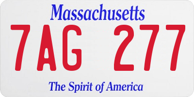 MA license plate 7AG277