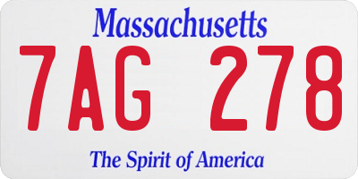 MA license plate 7AG278