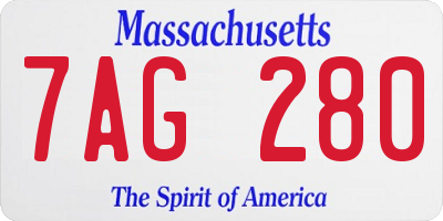 MA license plate 7AG280
