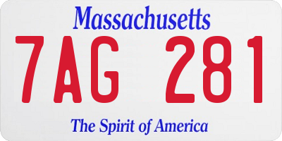 MA license plate 7AG281