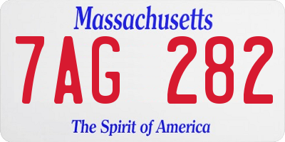 MA license plate 7AG282