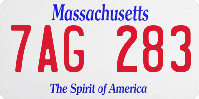 MA license plate 7AG283
