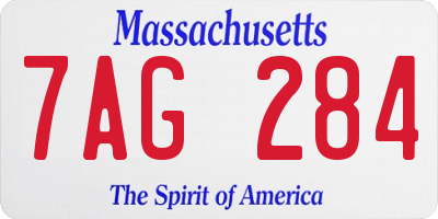 MA license plate 7AG284