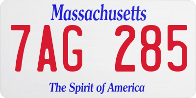 MA license plate 7AG285