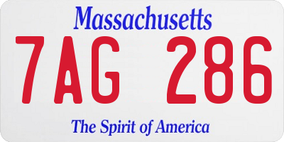 MA license plate 7AG286