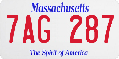 MA license plate 7AG287