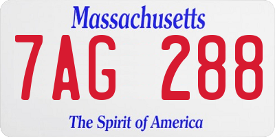 MA license plate 7AG288