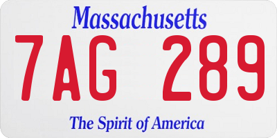 MA license plate 7AG289