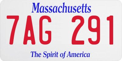 MA license plate 7AG291