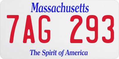 MA license plate 7AG293