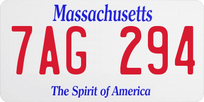 MA license plate 7AG294