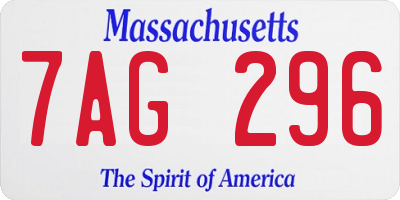 MA license plate 7AG296