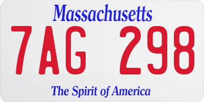MA license plate 7AG298