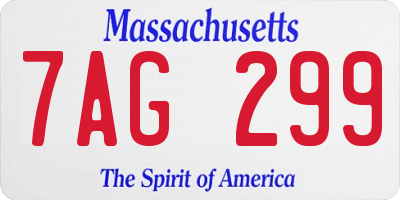 MA license plate 7AG299