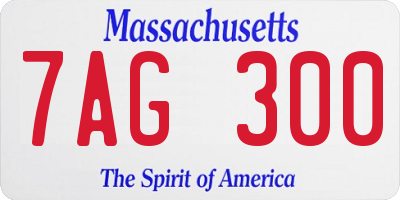 MA license plate 7AG300