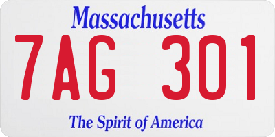 MA license plate 7AG301