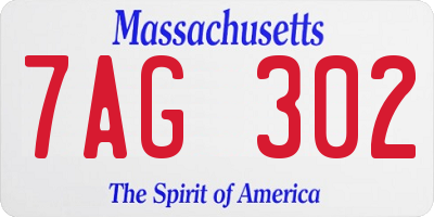 MA license plate 7AG302