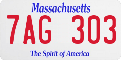MA license plate 7AG303