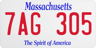 MA license plate 7AG305