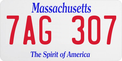 MA license plate 7AG307