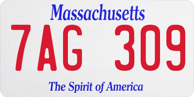 MA license plate 7AG309