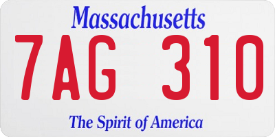 MA license plate 7AG310