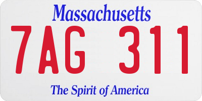 MA license plate 7AG311