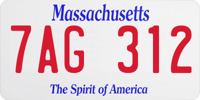 MA license plate 7AG312