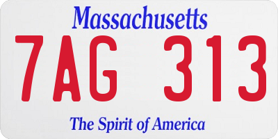 MA license plate 7AG313