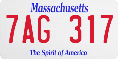 MA license plate 7AG317
