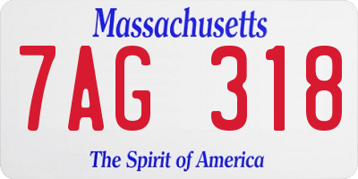 MA license plate 7AG318
