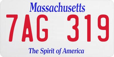 MA license plate 7AG319