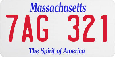 MA license plate 7AG321