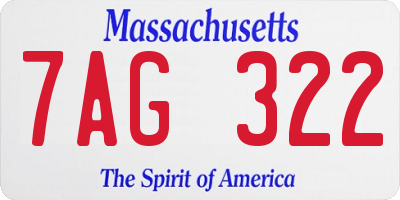 MA license plate 7AG322