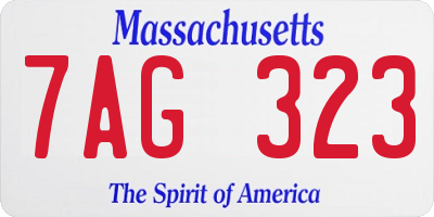 MA license plate 7AG323