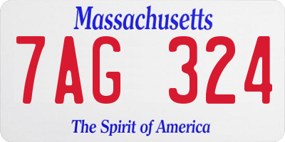 MA license plate 7AG324