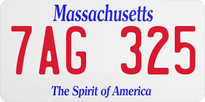 MA license plate 7AG325