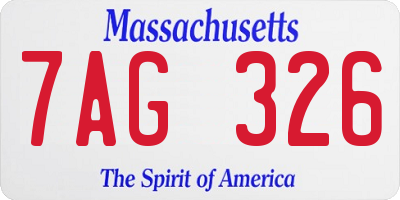 MA license plate 7AG326