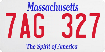 MA license plate 7AG327