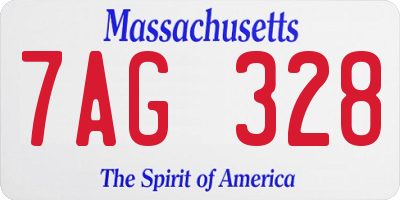 MA license plate 7AG328