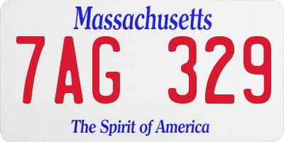 MA license plate 7AG329