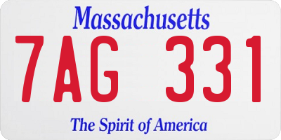 MA license plate 7AG331