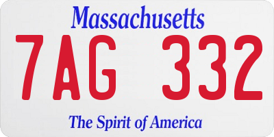 MA license plate 7AG332