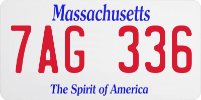 MA license plate 7AG336