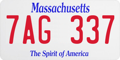 MA license plate 7AG337