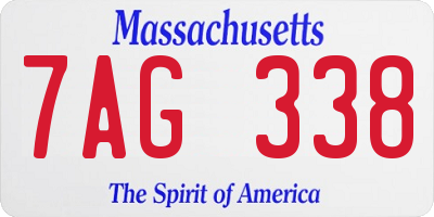 MA license plate 7AG338