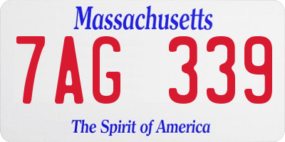 MA license plate 7AG339