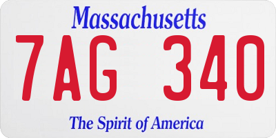 MA license plate 7AG340