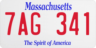 MA license plate 7AG341