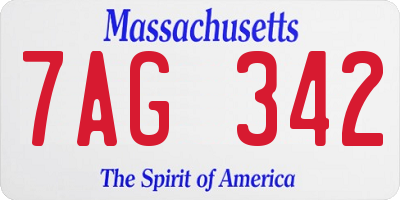 MA license plate 7AG342